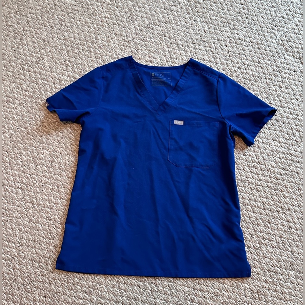 Electric blue Figs scrub top - medium